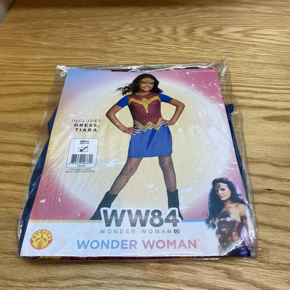 GIRLS WONDER WOMAN WW84 CHILD COSTUME - DRESS & TIARA - All Sizes! NWT - Picture 1 of 5